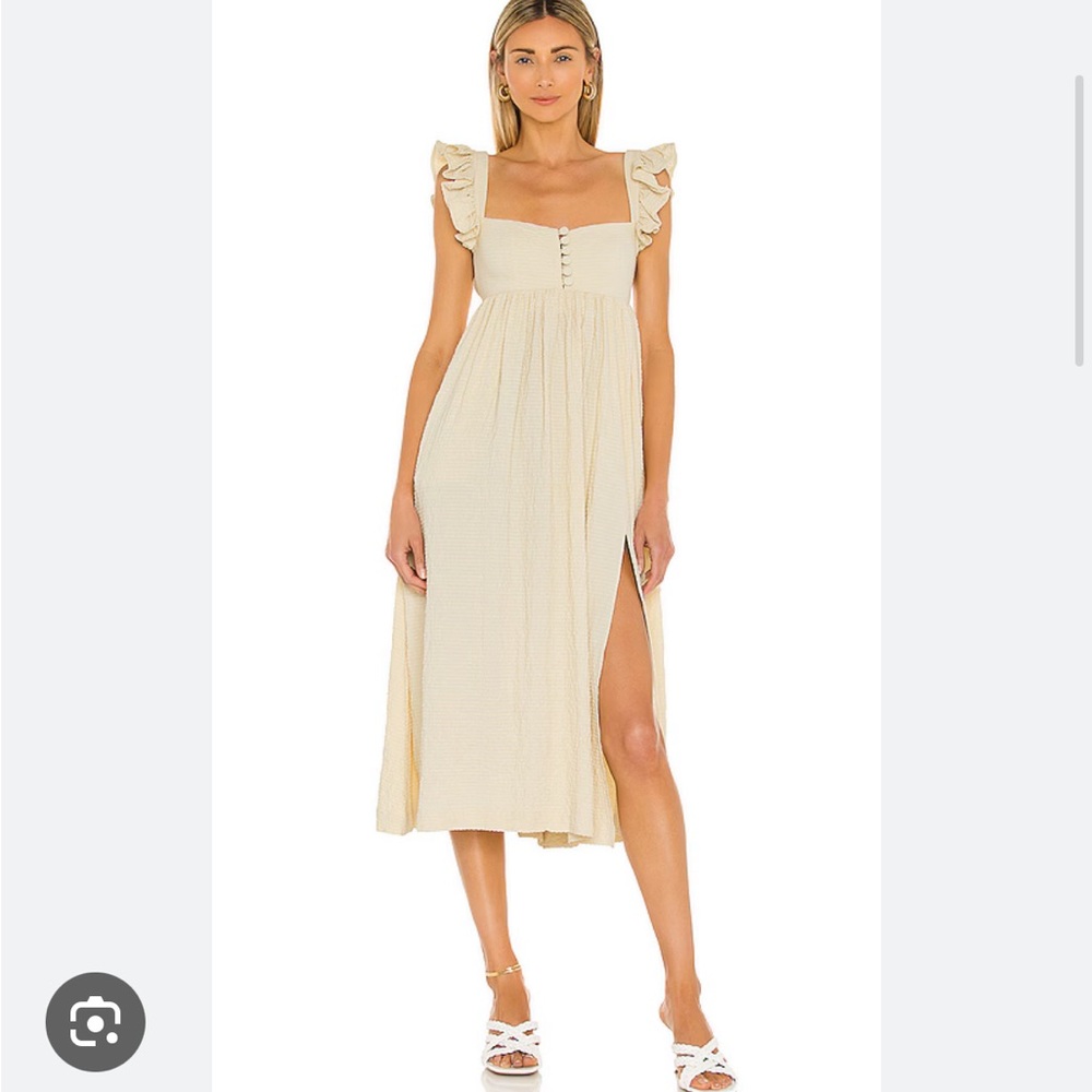 LPA Cream Auburn Midi Dress Backless with Slit in Size Medium